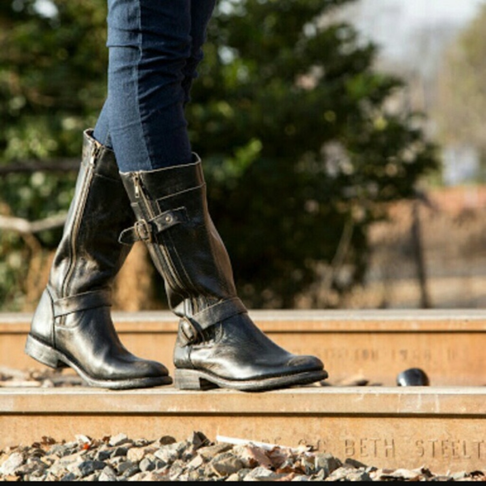 BEDSTU Go-Go Moto Boots- Black/Distressed